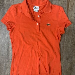 Polo Lacoste size small shirt orange top tee shirt
